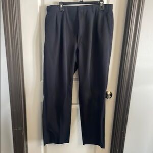 Black Dress Pants with Subtle Pattern and Straight Leg